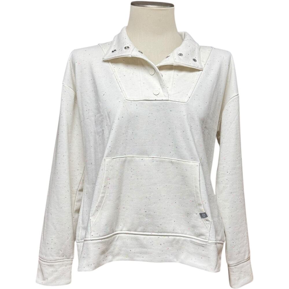 T by Talbots Pullover Long Sleeve Cream Off White Multi Color Speckle Medium